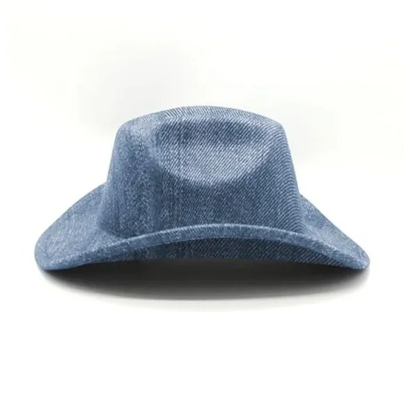 Denim Cowboy Hat Y2K Western Wide-Brim Adjustable Foldable Brim Denim Cowboy Hat Y2K Western Wide-Brim Adjustable Foldable Brim main image 3
